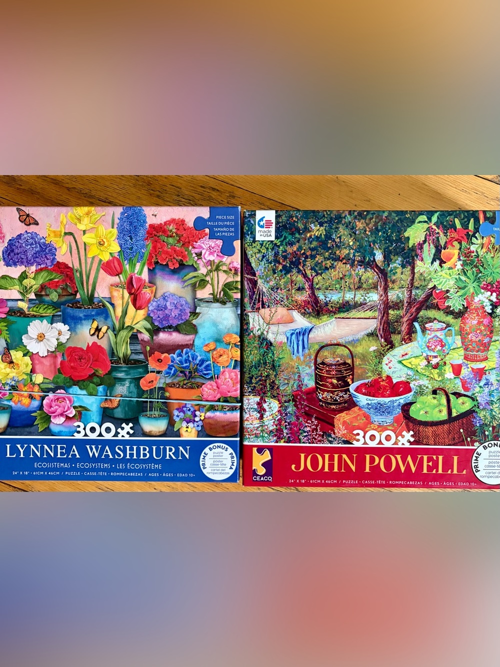 Lot of 2 300 pc puzzles John Powell A Perfect Moment Lynnea Washburn ecosystems